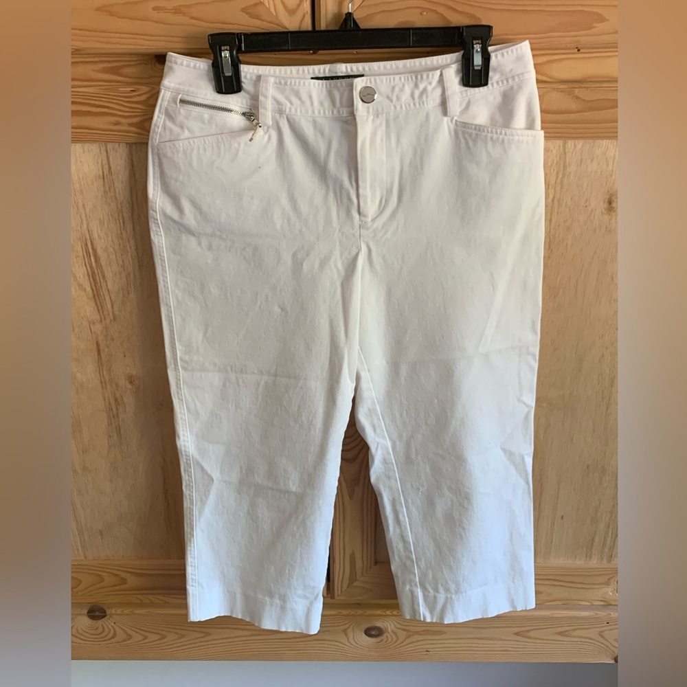 Lauren Ralph Lauren white cropped capri minimalist pants size 8P